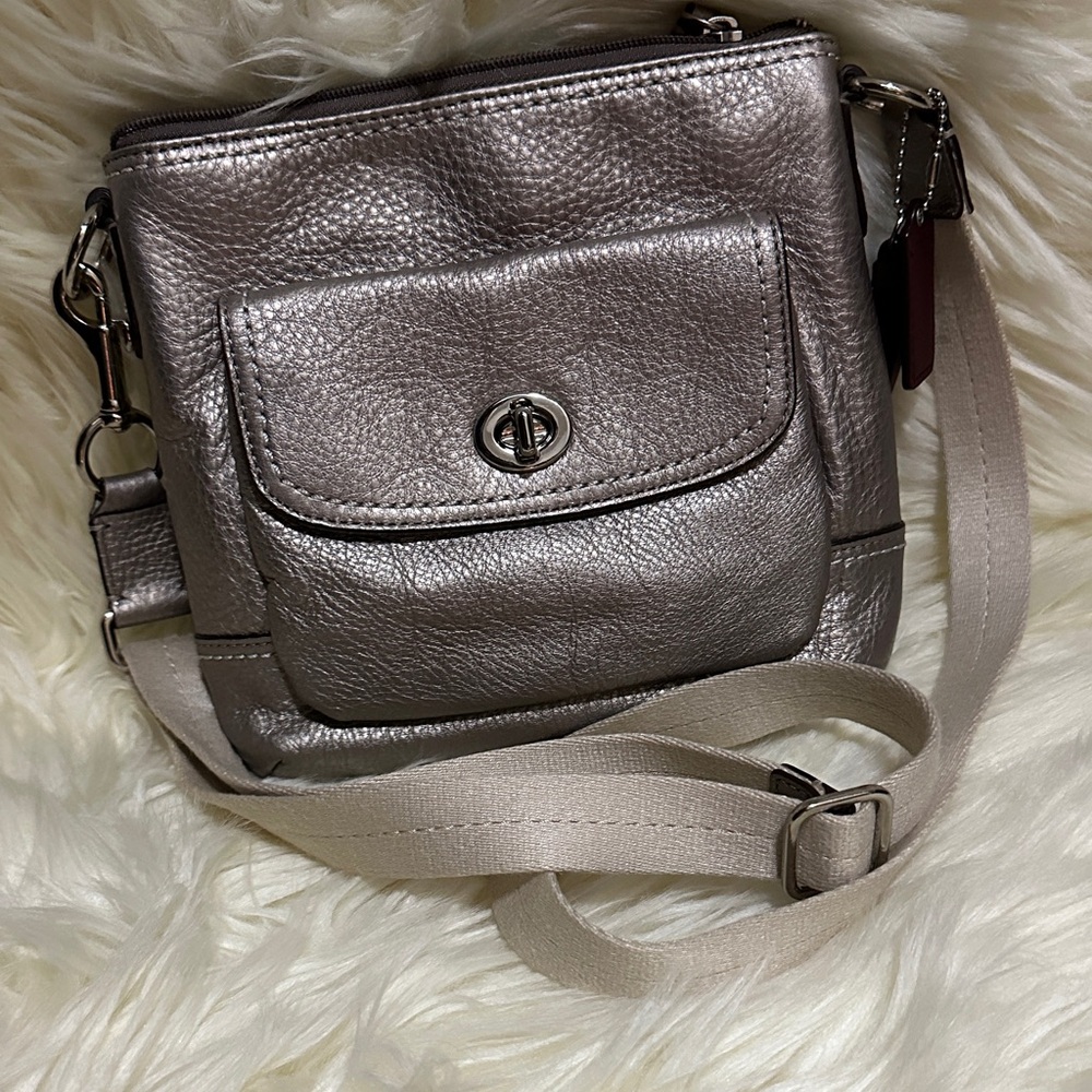 Coach Metallic Silver Crossbody Bag